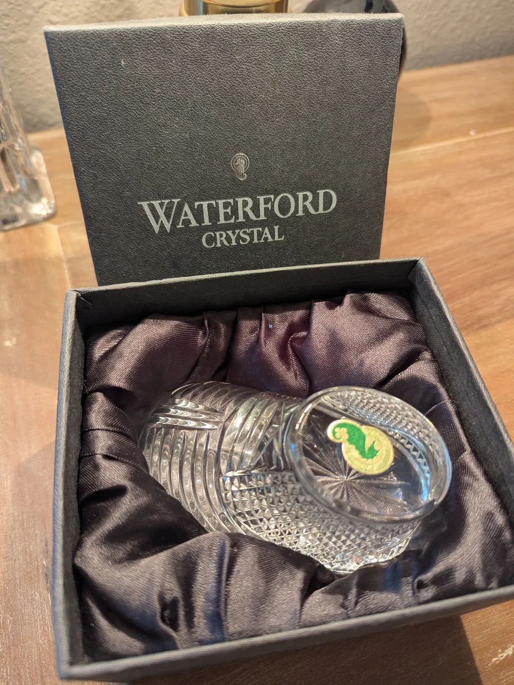 Waterford Crystal Baby Boot Shoe Figurine Paperweight With Original Box- Clear